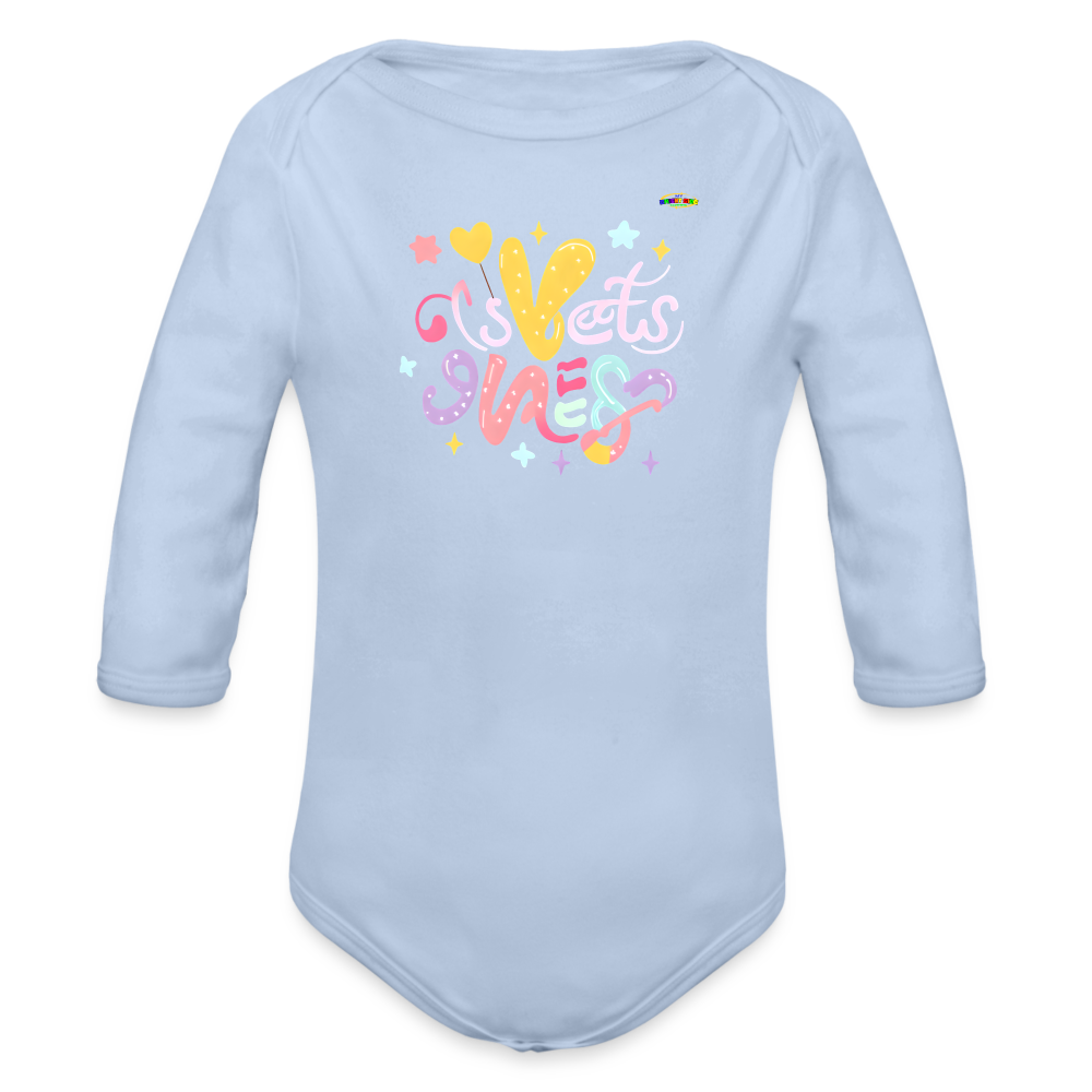 Cute Sweet Dreams Baby Logo Organic Long Sleeve Baby Bodysuit-My Bright Side Clothing - sky