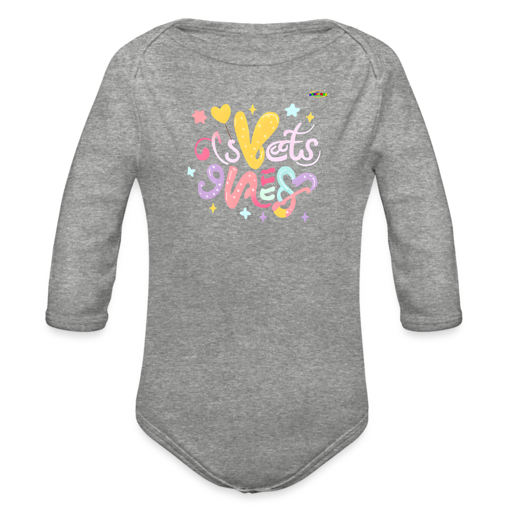 Cute Sweet Dreams Baby Logo Organic Long Sleeve Baby Bodysuit-My Bright Side Clothing - heather grey