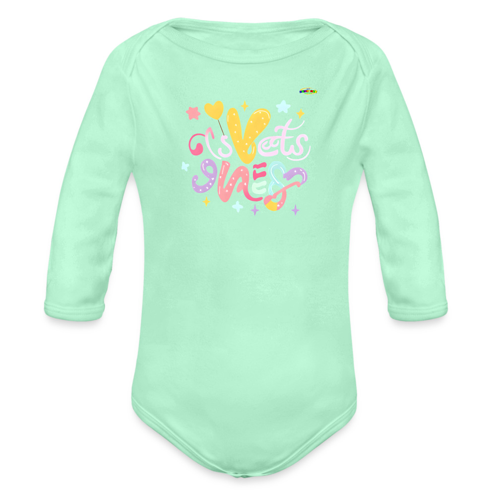 Cute Sweet Dreams Baby Logo Organic Long Sleeve Baby Bodysuit-My Bright Side Clothing - light mint