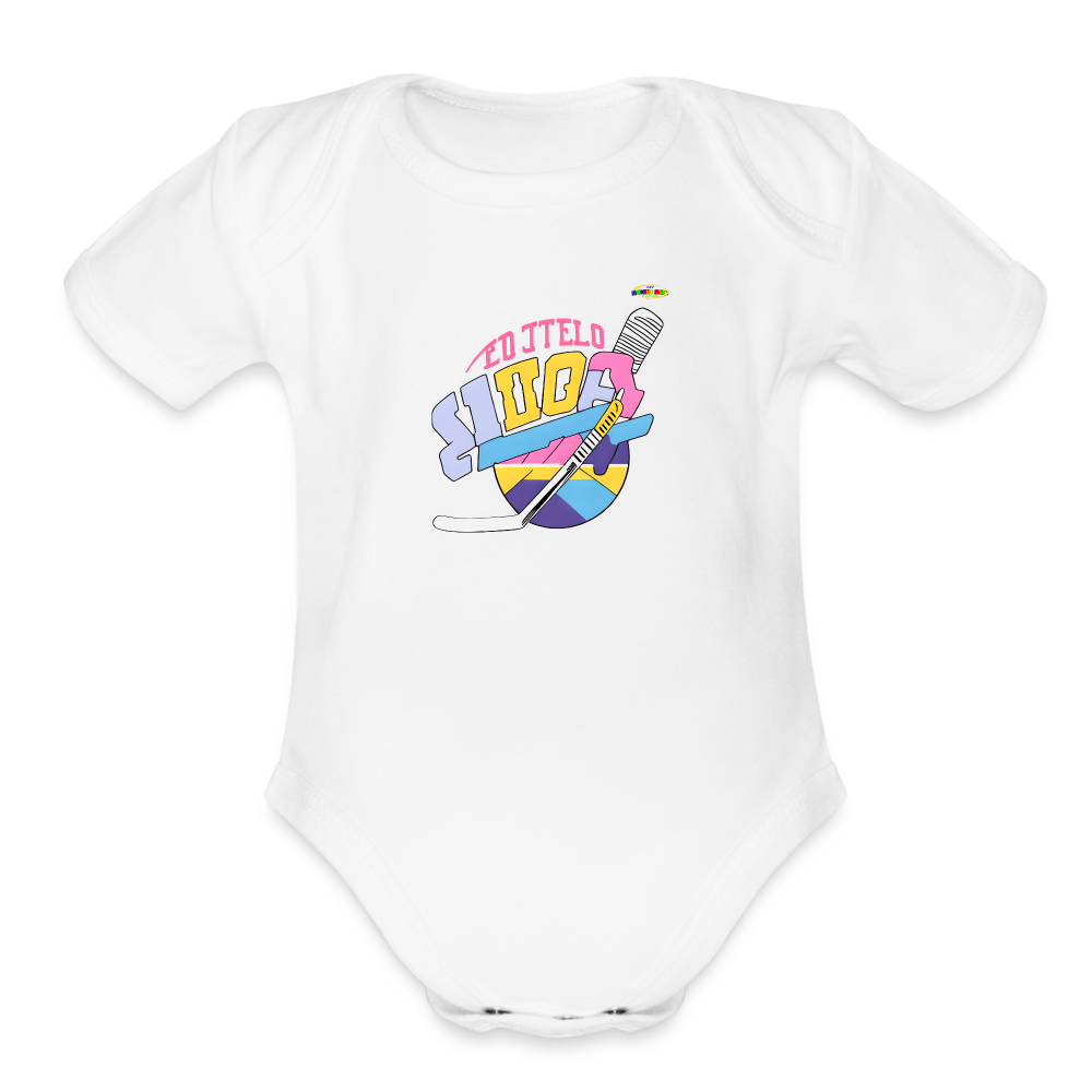 Cute Sports Baby Organic Short Sleeve Baby Bodysuit-mybrightsideclothing.com - white