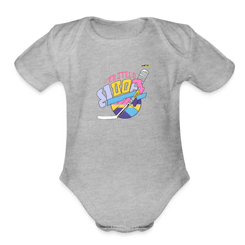 Cute Sports Baby Organic Short Sleeve Baby Bodysuit-mybrightsideclothing.com - heather grey