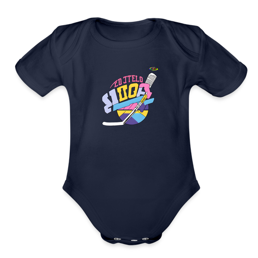 Cute Sports Baby Organic Short Sleeve Baby Bodysuit-mybrightsideclothing.com - dark navy