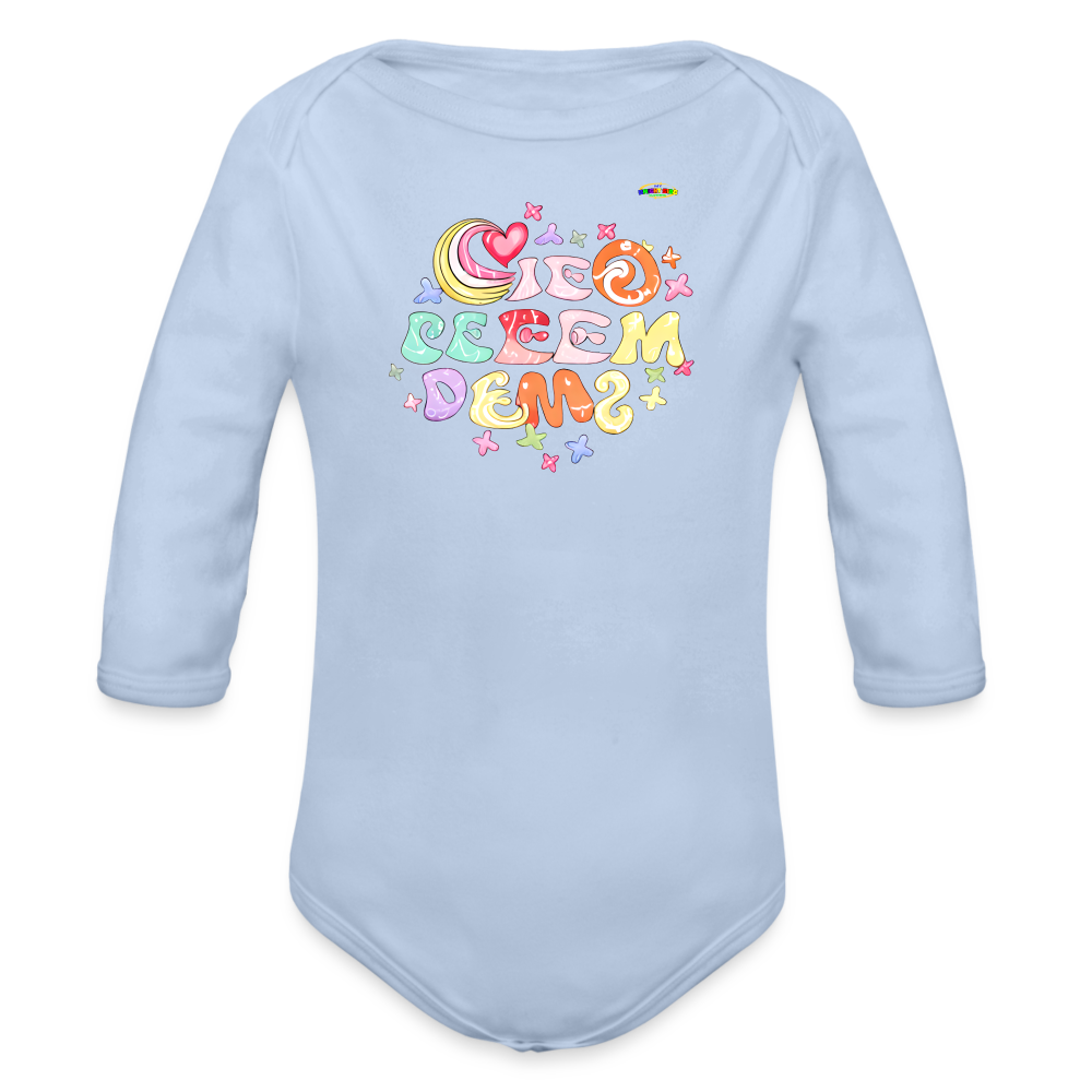 My Sweetest dreams Graphic Baby Organic long Sleeve Baby Bodysuit-mybrightsideclothing.com - sky