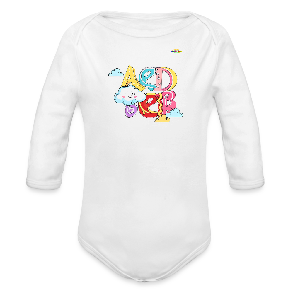 Sweet Bright Dreams Rainbow Graphic Baby Organic long Sleeve Baby Bodysuit-mybrightsideclothing.com - white