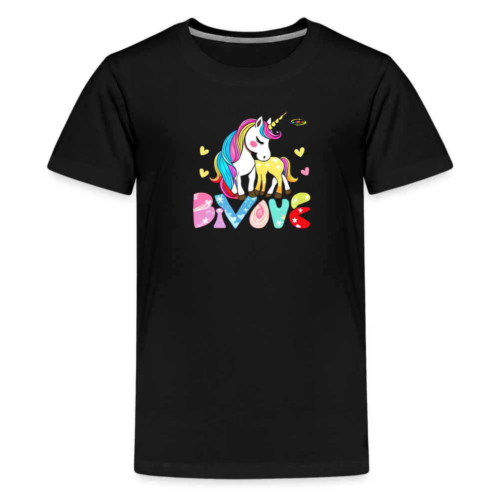 Cute Magical Love Unicorn Kids' Premium T-Shirt-mybrigtsideclothing.co-My Bright Side Clothing