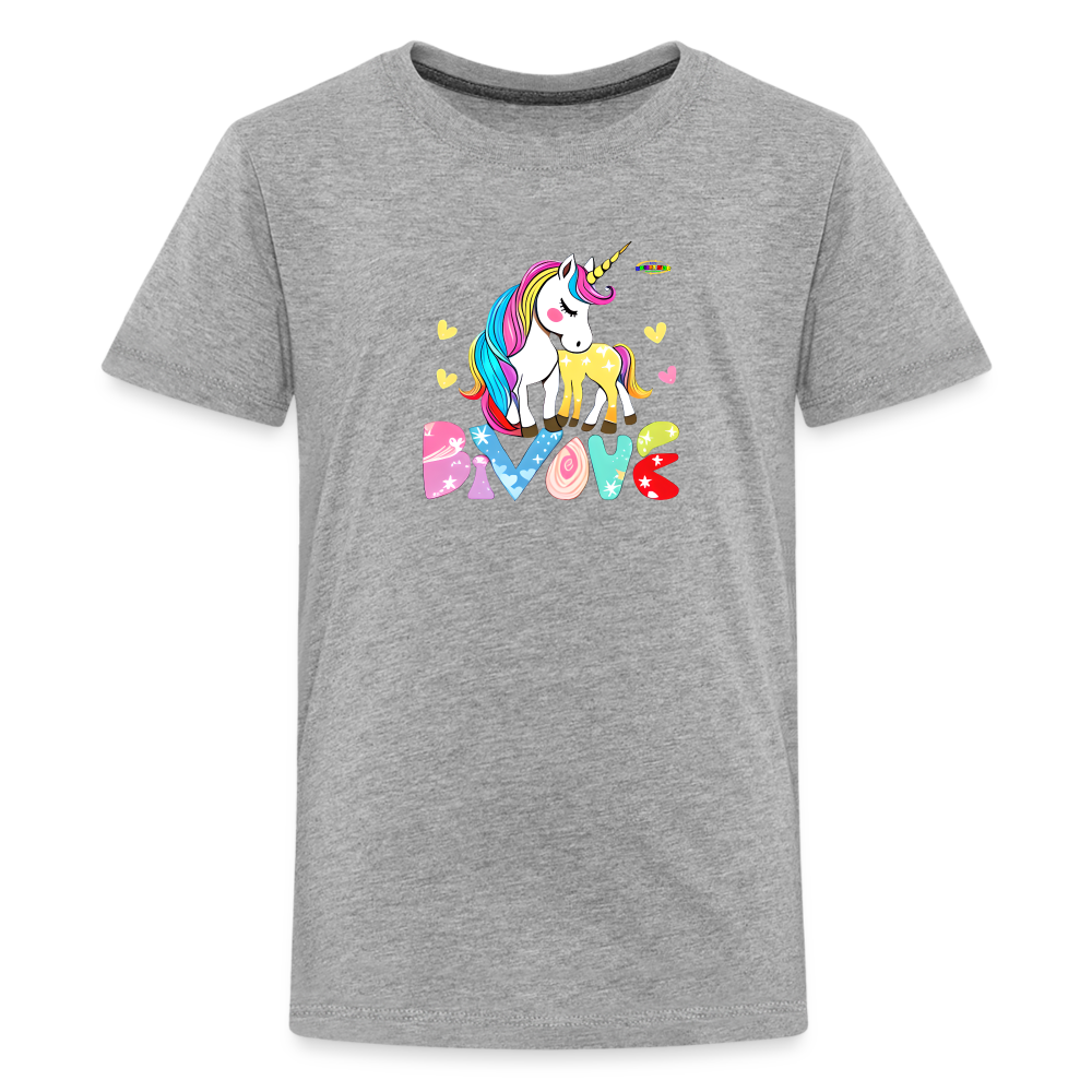 Cute Magical Love Unicorn Kids' Premium T-Shirt-mybrigtsideclothing.co-My Bright Side Clothing