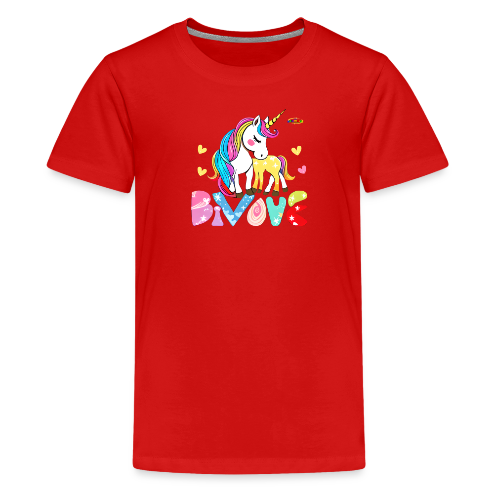 Cute Magical Love Unicorn Kids' Premium T-Shirt-mybrigtsideclothing.co-My Bright Side Clothing