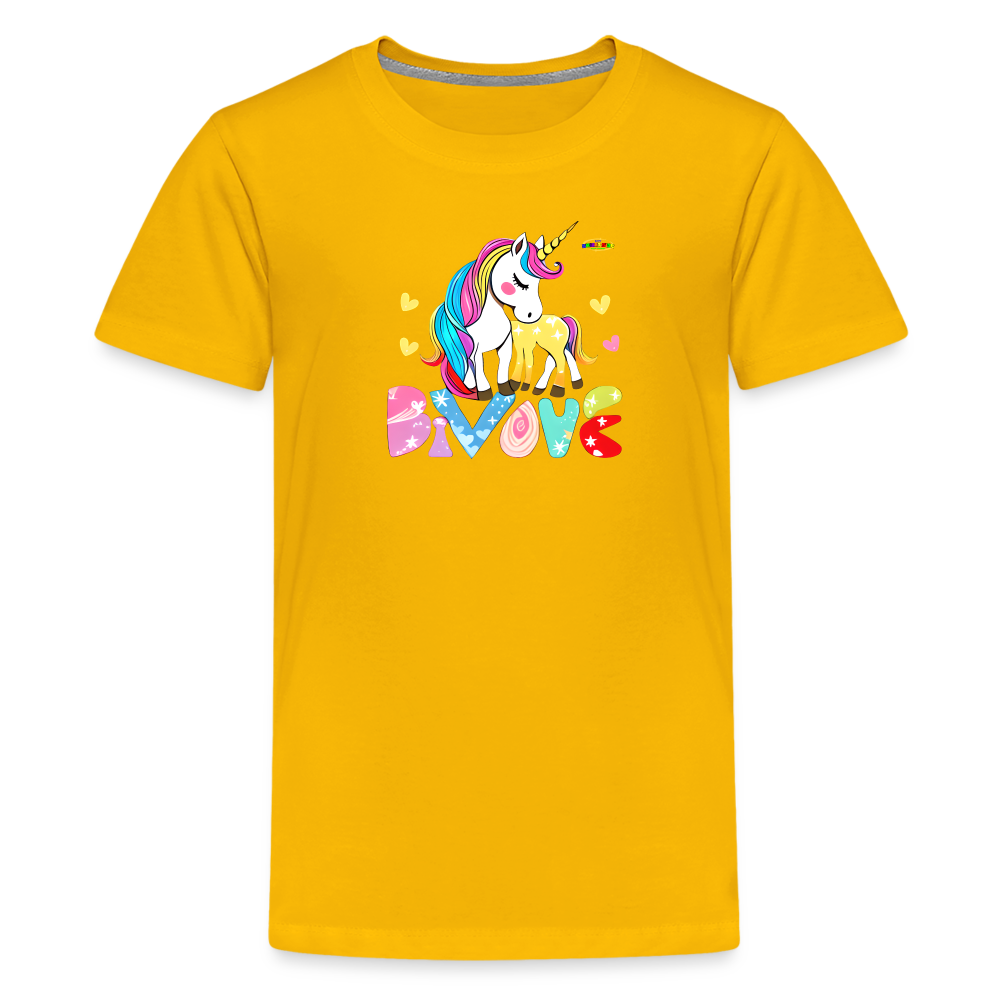 Cute Magical Love Unicorn Kids' Premium T-Shirt-mybrigtsideclothing.co-My Bright Side Clothing