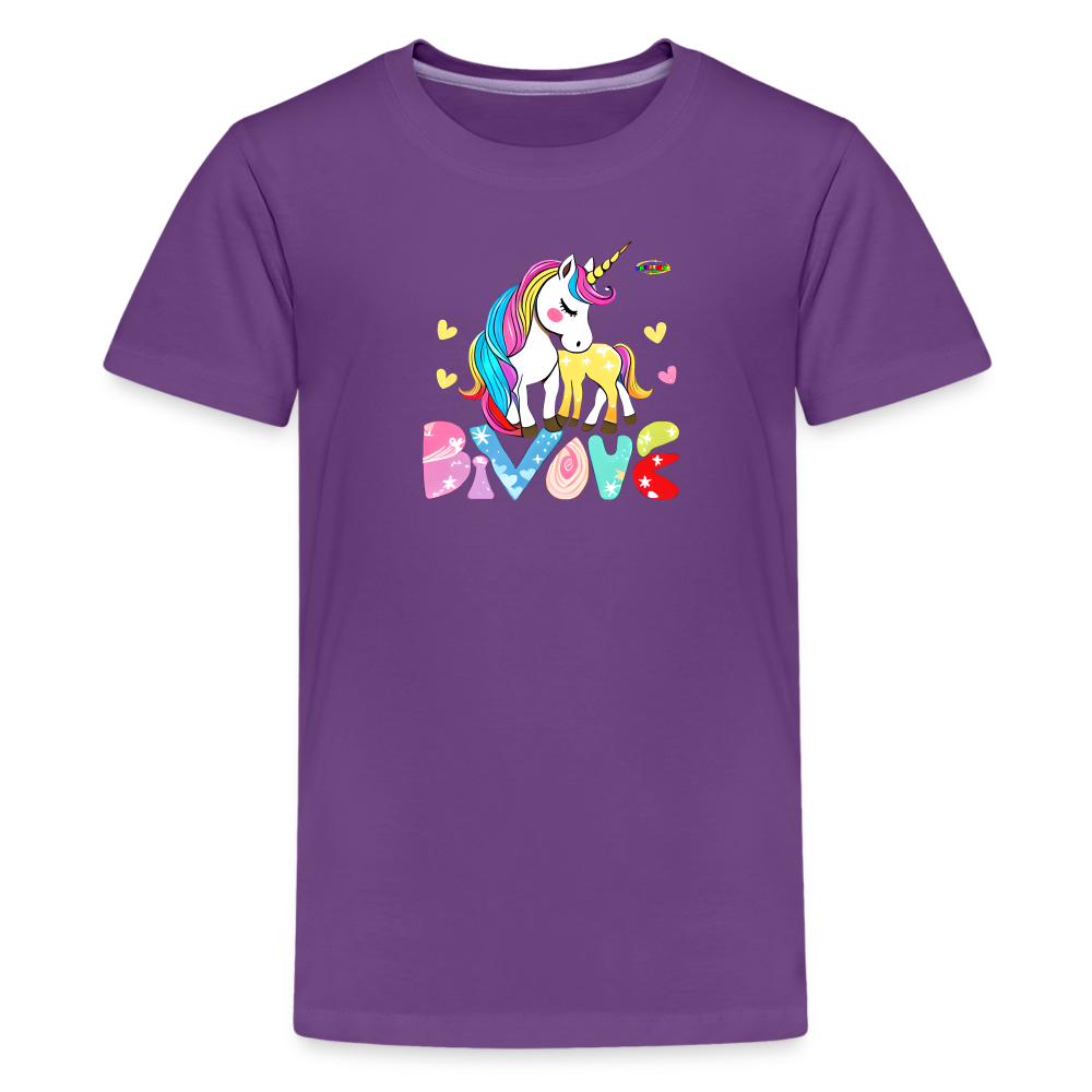 Cute Magical Love Unicorn Kids' Premium T-Shirt-mybrigtsideclothing.co-My Bright Side Clothing