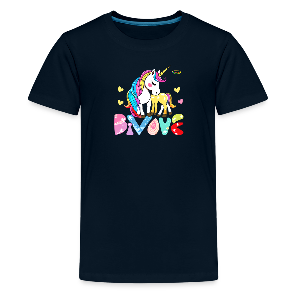 Cute Magical Love Unicorn Kids' Premium T-Shirt-mybrigtsideclothing.co-My Bright Side Clothing