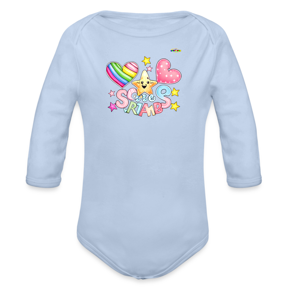 Cute Shinning Bright Star Graphic -Organic Long Sleeve Baby Bodysuit-mybrightsideclothing.com - sky