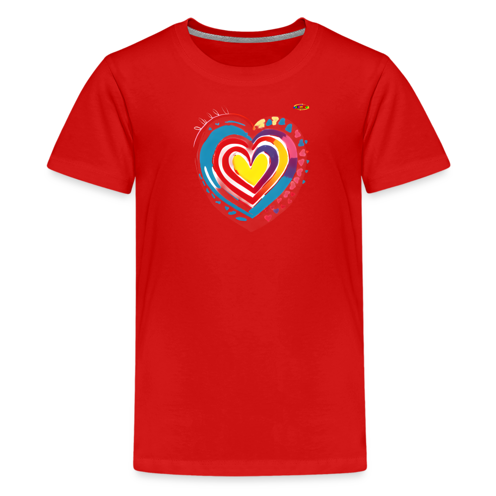 Sending Love Beautiful Heart Graphic Kids' Premium T-Shirt-mybrightsid-My Bright Side Clothing