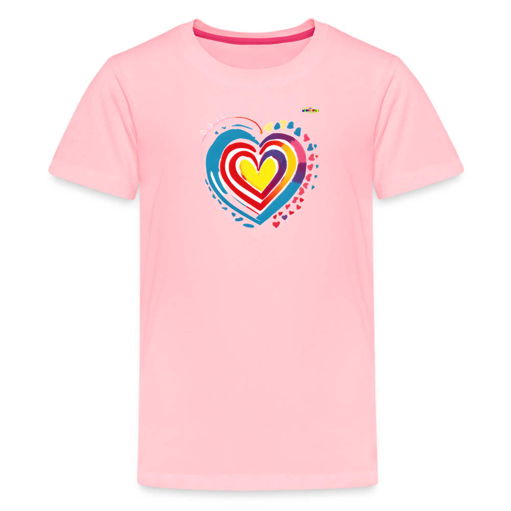 Sending Love Beautiful Heart Graphic Kids' Premium T-Shirt-mybrightsid-My Bright Side Clothing