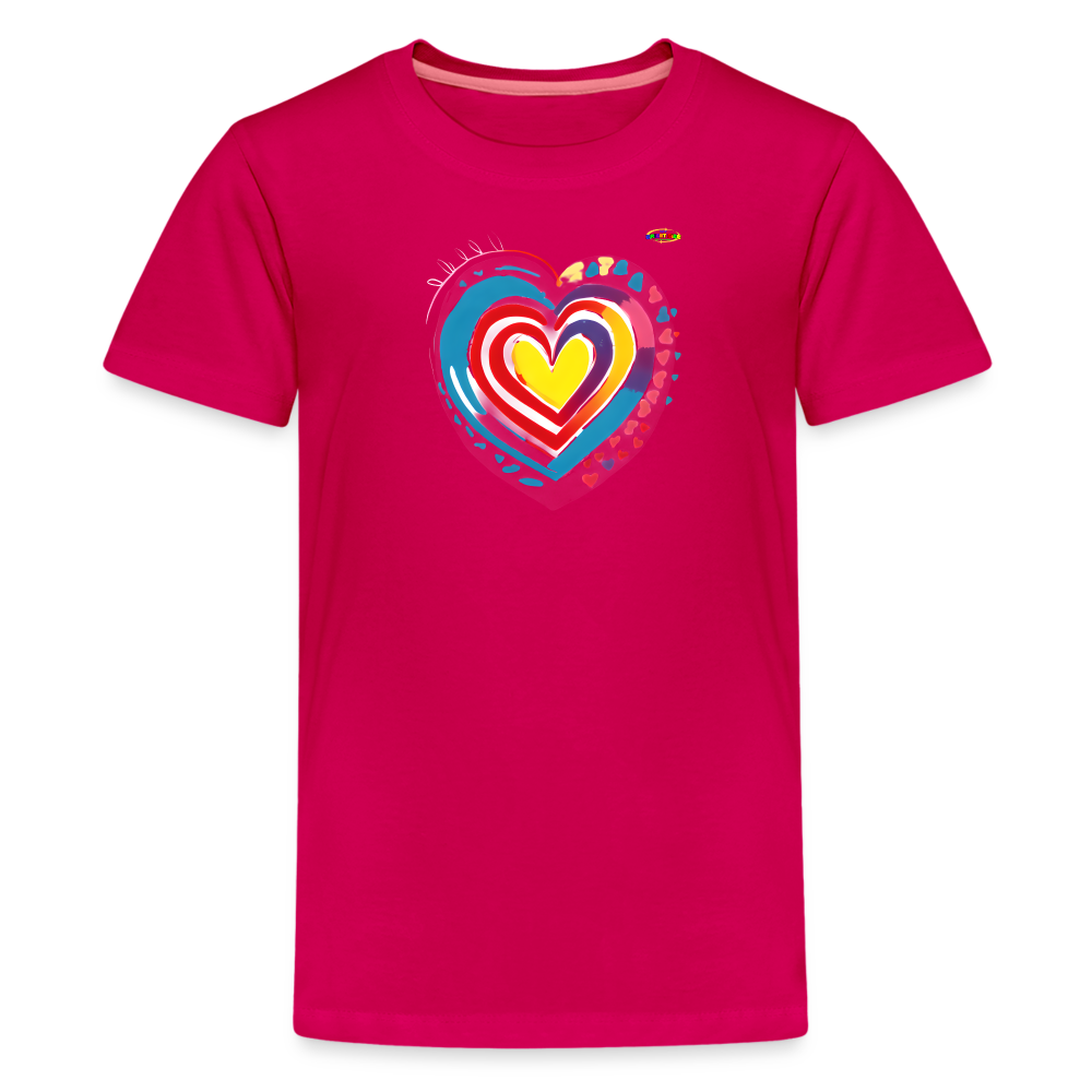 Sending Love Beautiful Heart Graphic Kids' Premium T-Shirt-mybrightsid-My Bright Side Clothing