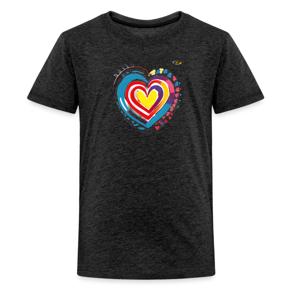 Sending Love Beautiful Heart Graphic Kids' Premium T-Shirt-mybrightsid-My Bright Side Clothing