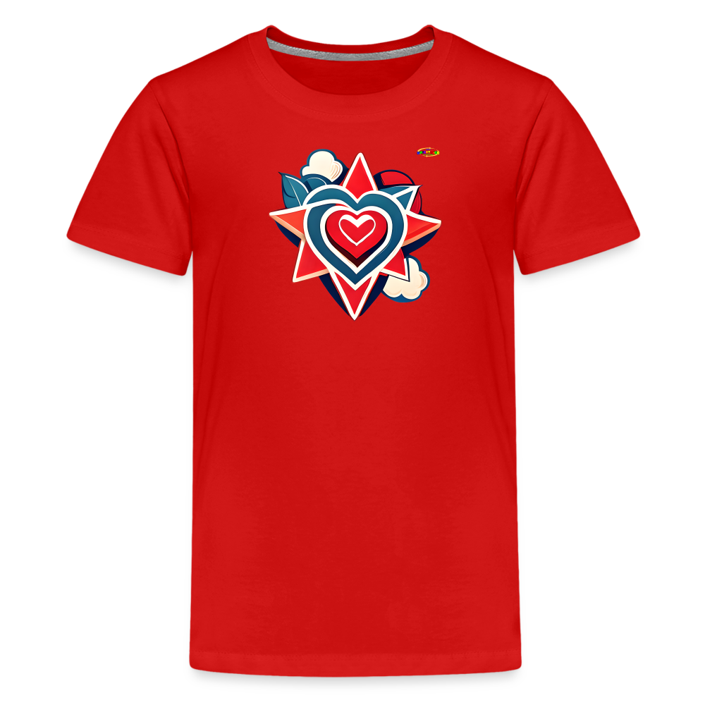 Sending Love Beautiful Heart Graphic Kids' Premium T-Shirt-mybrightsid-My Bright Side Clothing