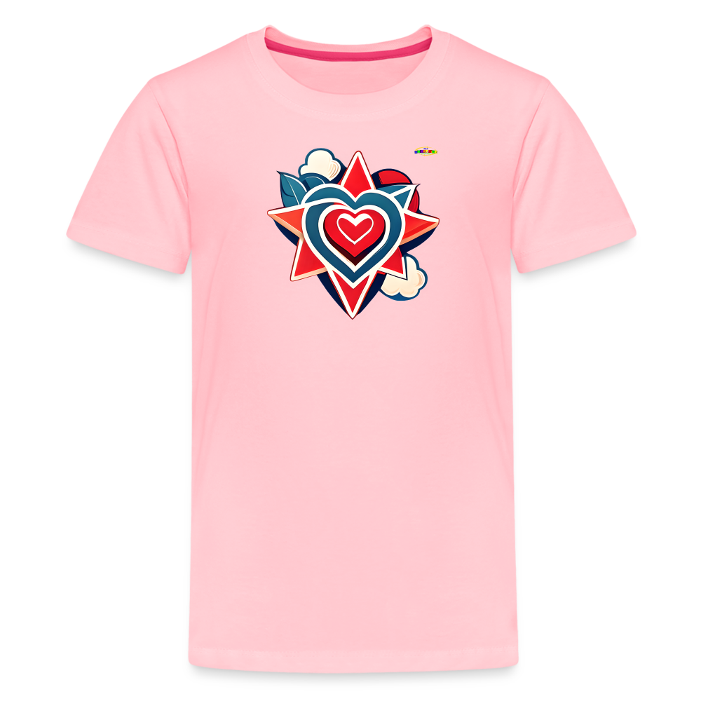 Sending Love Beautiful Heart Graphic Kids' Premium T-Shirt-mybrightsid-My Bright Side Clothing