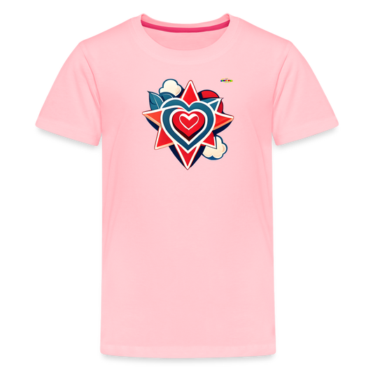 Sending Love Beautiful Heart Graphic Kids' Premium T-Shirt-mybrightsid-My Bright Side Clothing