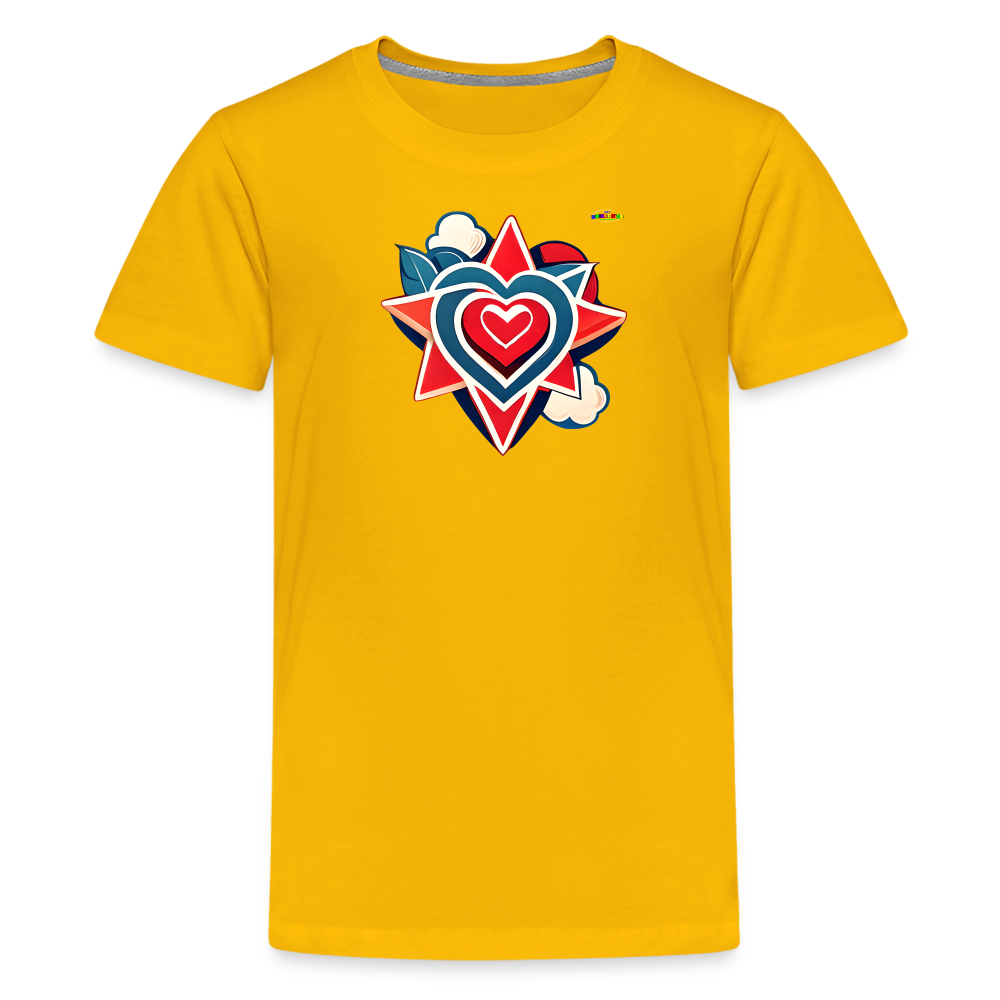 Sending Love Beautiful Heart Graphic Kids' Premium T-Shirt-mybrightsid-My Bright Side Clothing