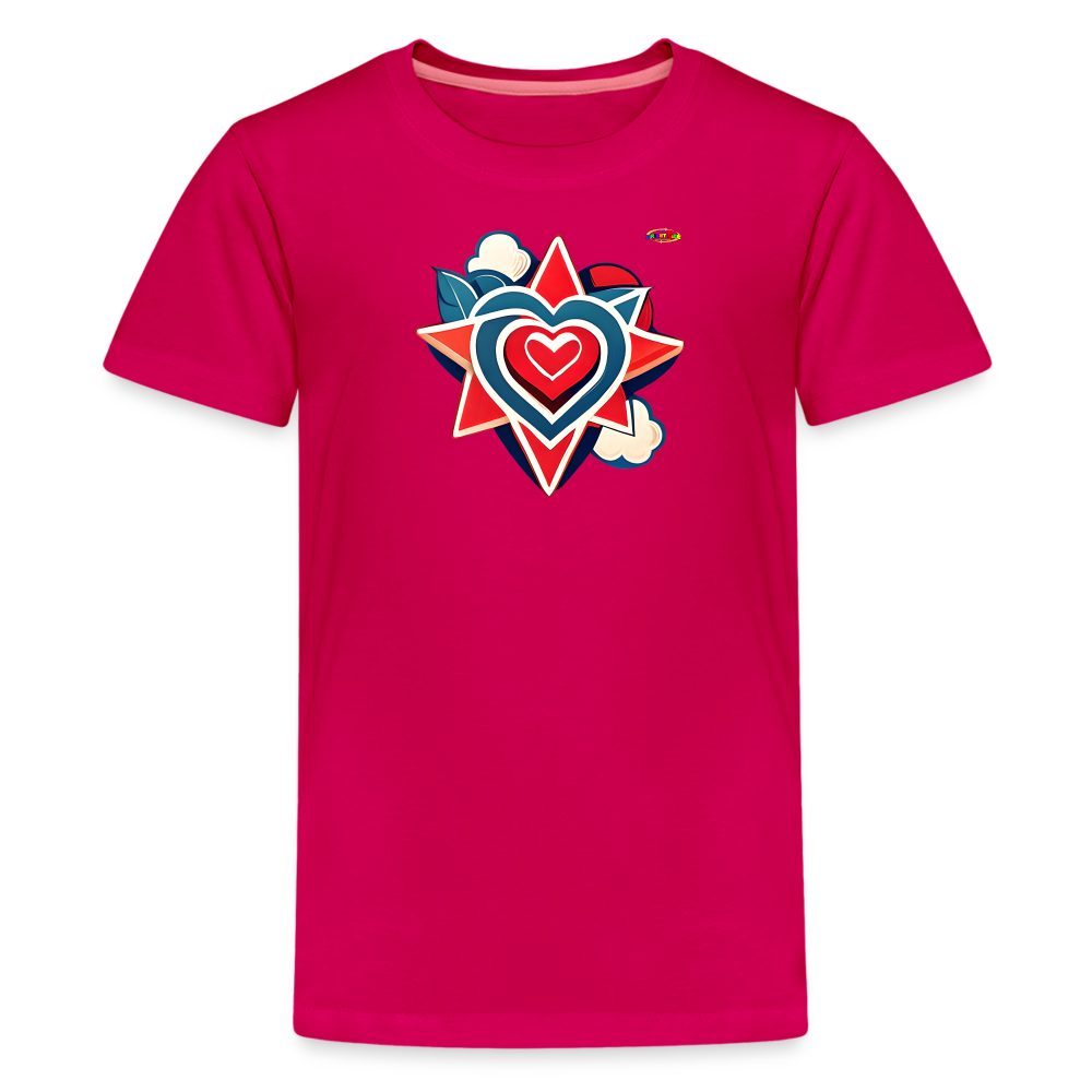 Sending Love Beautiful Heart Graphic Kids' Premium T-Shirt-mybrightsid-My Bright Side Clothing