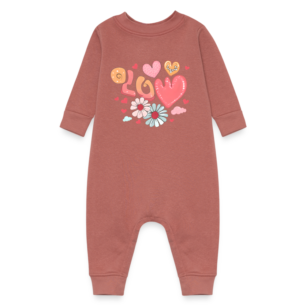 Baby Fleece One Piece - mauve