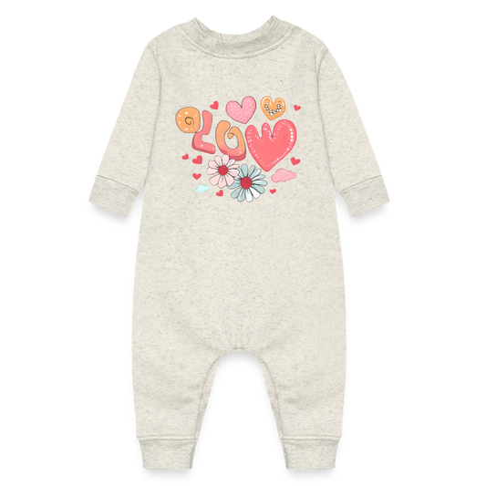 Baby Fleece One Piece - heather oatmeal