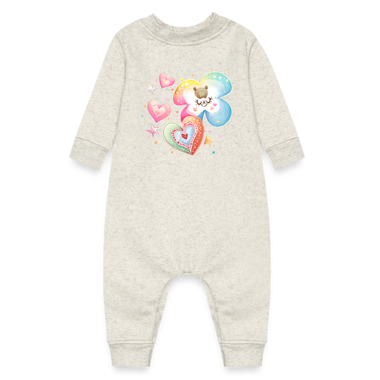 Baby Fleece One Piece - heather oatmeal