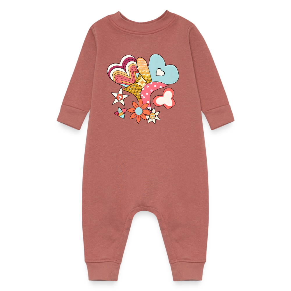 Baby Fleece One Piece - mauve