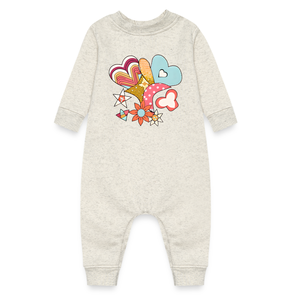 Baby Fleece One Piece - heather oatmeal