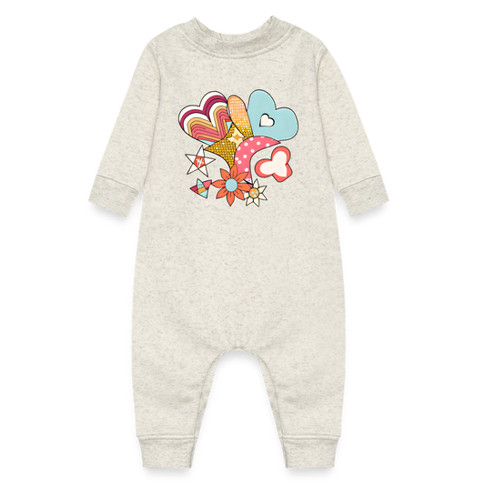 Baby Fleece One Piece - heather oatmeal