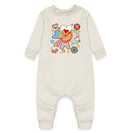 Baby Fleece One Piece - heather oatmeal