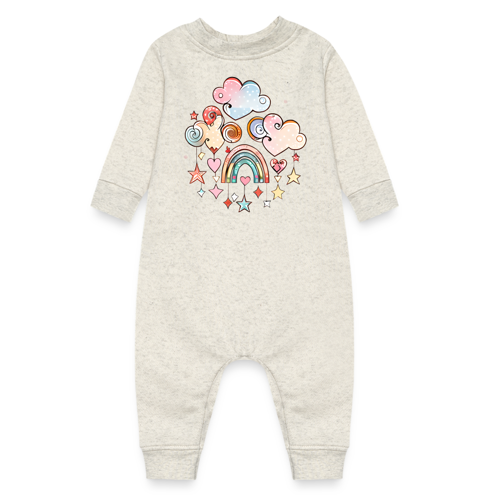 Baby Fleece One Piece - heather oatmeal