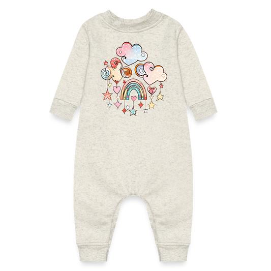 Baby Fleece One Piece - heather oatmeal